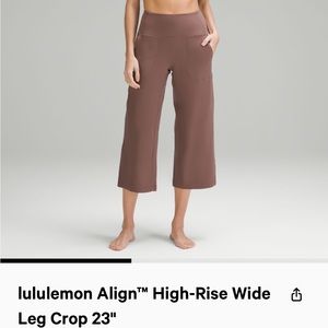 NWOT Lululemon Align Wide Leg Crop 23’’ - Graphite Grey - Size 4